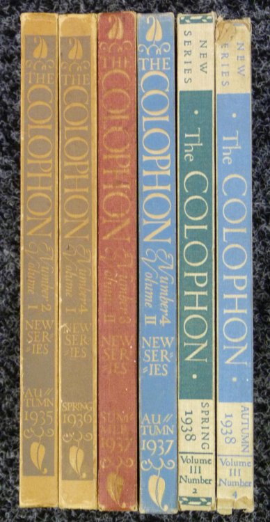 Image for The Colophon New Series A Quarterly for Bookmen. SIX VOLUMES (Autumn 1935, Spring 1936, Summer 1937, Autumn 1937, Spring 1938 & Autumn 1938) The Colophon New Series A Quarterly for Bookmen. SIX VOLUMES (Autumn 1935, Spring 1936, Summer 1937, Autumn 1937, Spring 1938 & Autumn 1938)