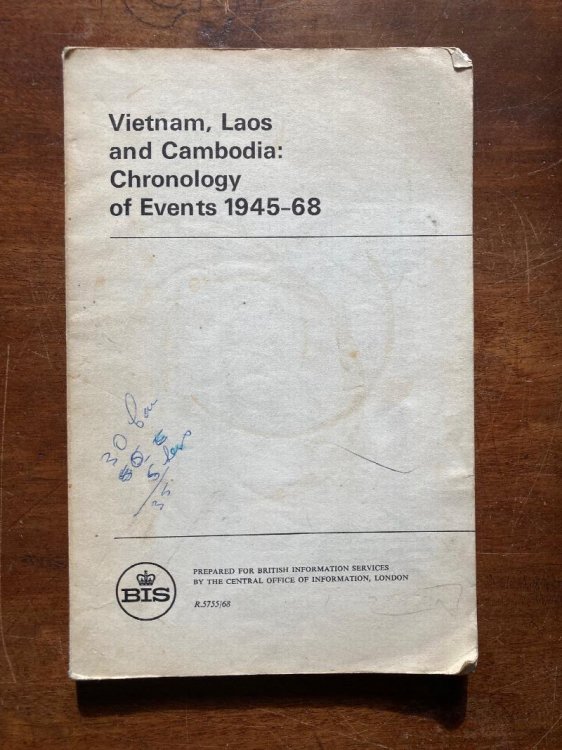 Image for Vietman, Loas and Cambodia: Chronology of Events 1945-68 Vietman, Loas and Cambodia: Chronology of Events 1945-68