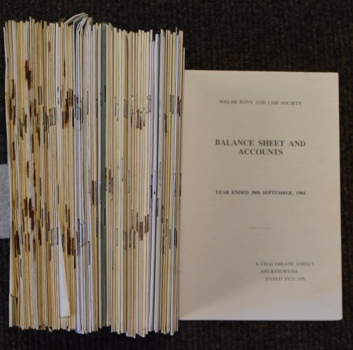 Welsh Pony and Cob Society. Memorandum and Articles, AGM Minutes, Balance Sheets Regulations for Registration, Notes for Judges & Stewards 1950-1984.