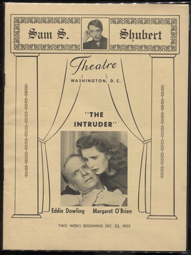 Image for Playbill: The Intruder, Two Weeks Beginning Dec. 22, 1952 Playbill: The Intruder, Two Weeks Beginning Dec. 22, 1952