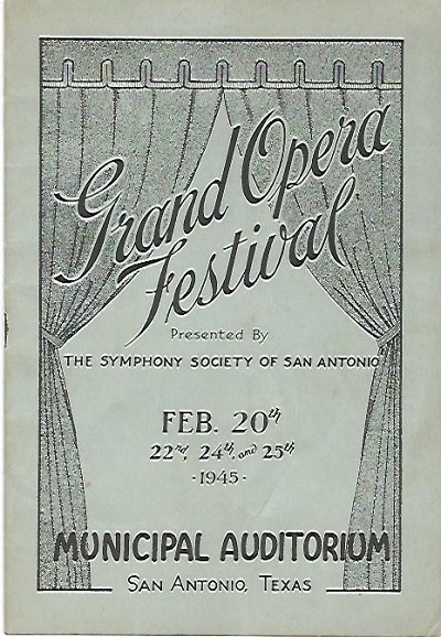 Image for Grand Opera Festival Feb. 20th, 22nd, 24th and 25th, Municipal Auditorium Grand Opera Festival Feb. 20th, 22nd, 24th and 25th, Municipal Auditorium