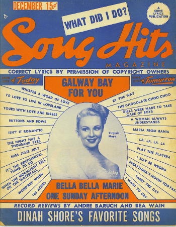 Image for Song Hits: December 1948: Virginia Mayo, Bella Bella Marie, One Sunday Afternoon Song Hits: December 1948: Virginia Mayo, Bella Bella Marie, One Sunday Afternoon