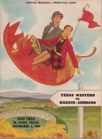. .Texas Western Vs Hardin-Simmons. . . Kidd Field, El Paso, Texas, November 6, 1954 Official Program