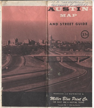 . .New Revised Enlarged Map & Street Guide Of Austin, Texas. . . 1956