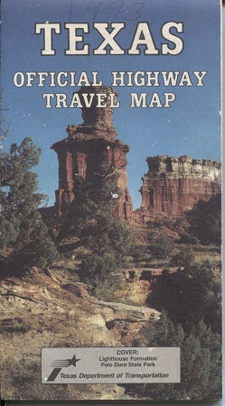 . .Texas Official Highway Travel Map. . . Cover, Lighthouse Formation in Palo Duro State Park