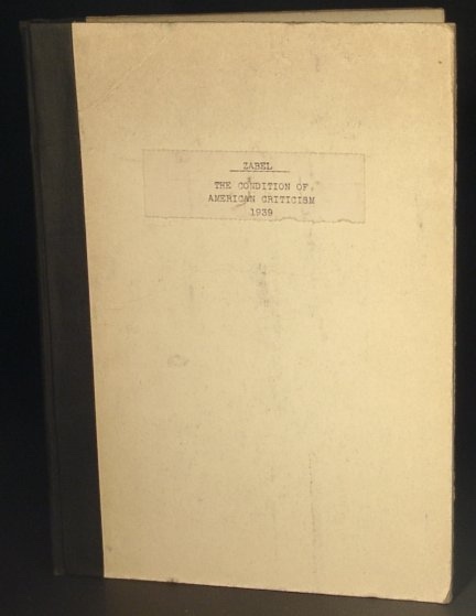 The Condition of American Criticism 1939
