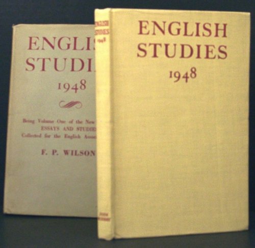 Image for English Studies 1948. Being Volume One of the New Series of Essays and Studies Collected for the English Association English Studies 1948. Being Volume One of the New Series of Essays and Studies Collected for the English Association