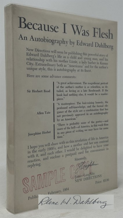 Image for Because I Was Flesh: The Autobiography of Edward Dahlberg Because I Was Flesh: The Autobiography of Edward Dahlberg