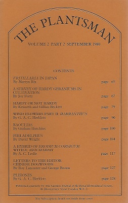 A Survey of Hardy Geraniums in Cultivation