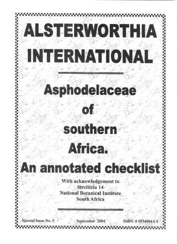 Image for Asphodelaceae of Southern Africa - an Annotated Checklist Asphodelaceae of Southern Africa - an Annotated Checklist
