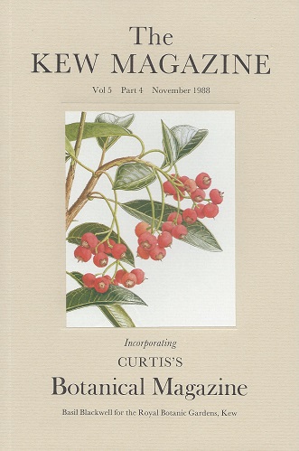 The Kew Magazine (incorporating Curtis's Botanical Magazine) Volume 5 part 4 - includes 'Allan Cunningham - glimpses of the life of a king's botanist', 'Notes on the genus Tetradium' & 'Two newly introduced species of Pleione'