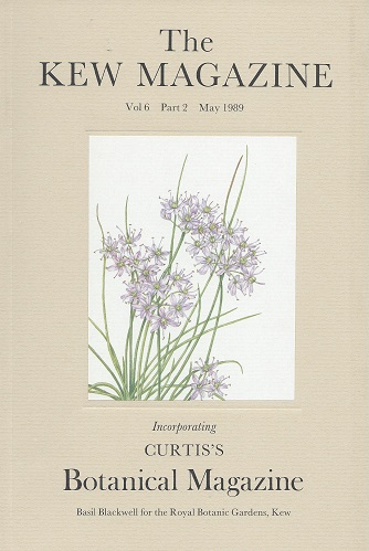 Image for The Kew Magazine Volume 6 part 2 (incorporating Curtis's Botanical Magazine) - includes 'The Betula Collection at Wakehurst Place' & 'The Little Lost Dogwood of Frank Kingdon Ward' The Kew Magazine Volume 6 part 2 (incorporating Curtis's Botanical Magazine) - includes 'The Betula Collection at Wakehurst Place' & 'The Little Lost Dogwood of Frank Kingdon Ward'