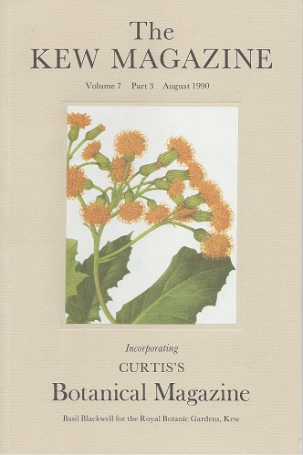Image for The Kew Magazine Volume 7 part 3 (incorporating Curtis's Botanical Magazine) - includes 'Thomas Heberden 1703-1769 : surgeon, physician and naturalist'; 'Heptacodium jasminoides in Britain' & 'Marianne North' The Kew Magazine Volume 7 part 3 (incorporating Curtis's Botanical Magazine) - includes 'Thomas Heberden 1703-1769 : surgeon, physician and naturalist'; 'Heptacodium jasminoides in Britain' & 'Marianne North'