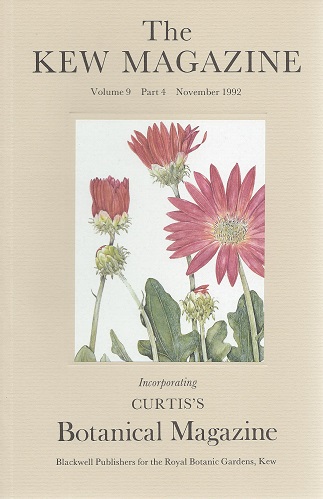 The Kew Magazine Volume 9 part 4 (incorporating Curtis's Botanical Magazine) - includes articles on 'Conservation in Nepal: The Royal Chitwan National Park', and 'Edible Barringtonias'