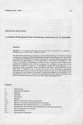 Image for A Revision of the genus Picris (Asteraceae) s.l. in Australia A Revision of the genus Picris (Asteraceae) s.l. in Australia