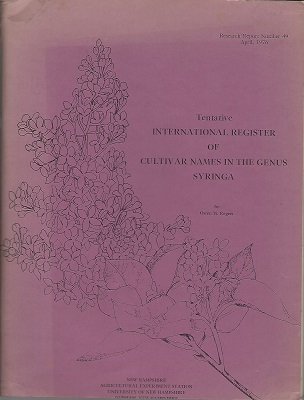 Image for Tentative International Register of Cultivar Names in the Genus Syringa Tentative International Register of Cultivar Names in the Genus Syringa
