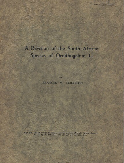 Image for A Revision of the South African Species of Ornithogalum A Revision of the South African Species of Ornithogalum