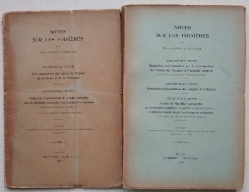 Image for Notes sur les Fougeres, Notes 1 - 5 Notes sur les Fougeres, Notes 1 - 5