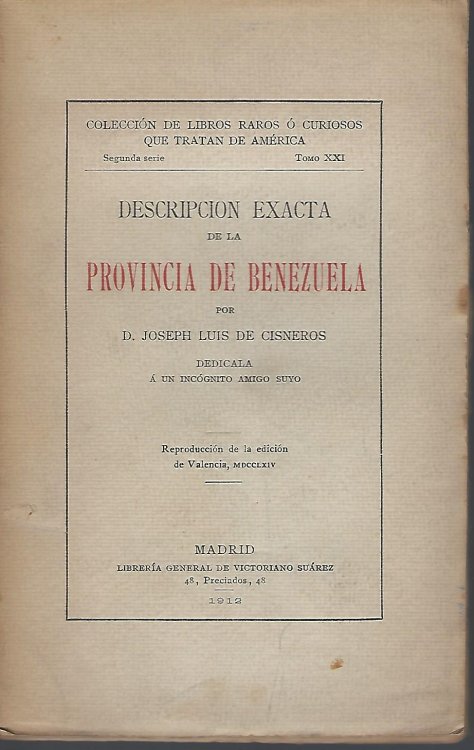 Image for Descripcion exacta de la provincia de Benezuela Descripcion exacta de la provincia de Benezuela