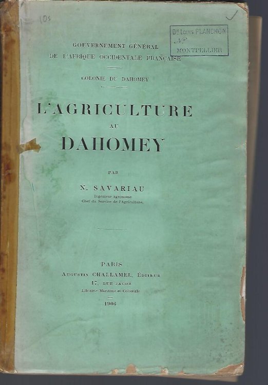Image for L'Agriculture au Dahomey L'Agriculture au Dahomey