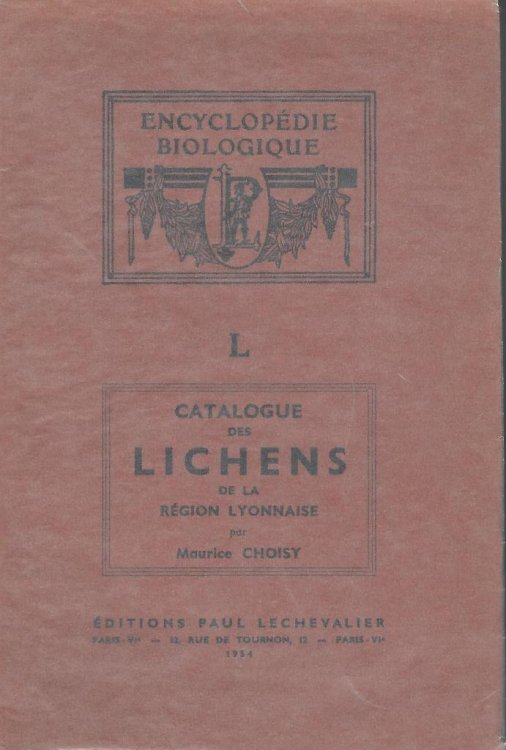 Image for Catalogue des Lichens de la Region Lyonnaise (Classification Phyletique) Catalogue des Lichens de la Region Lyonnaise (Classification Phyletique)