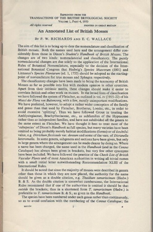 Image for An Annotated List of British Mosses. With JONES, Eustace W. An Annotated List of British Hepatics. An Annotated List of British Mosses. With JONES, Eustace W. An Annotated List of British Hepatics.