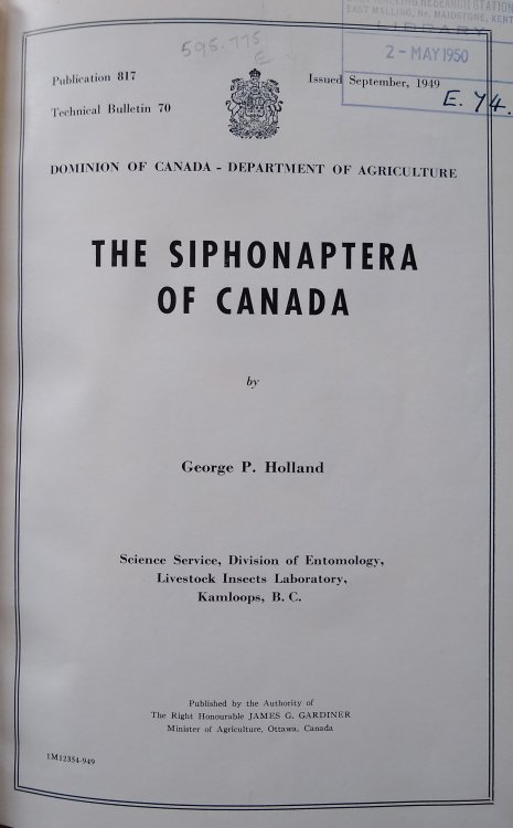 Image for The Siphonaptera of Canada The Siphonaptera of Canada
