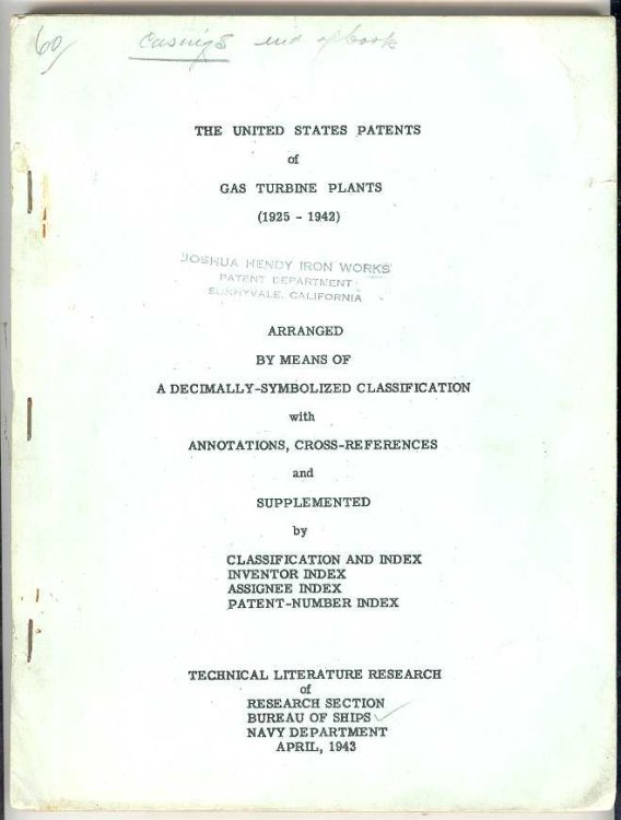 Image for THE UNITED STATES PATENTS of GAS TURBINE PLANTS (1925 - 1942) THE UNITED STATES PATENTS of GAS TURBINE PLANTS (1925 - 1942)