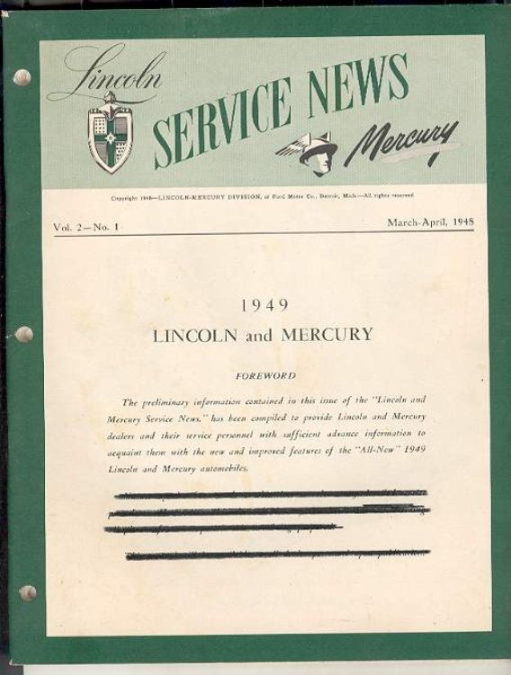 Image for Lincoln and Mercury Service News, Vol. 2 - No. 1, March-April, 1948 Lincoln and Mercury Service News, Vol. 2 - No. 1, March-April, 1948