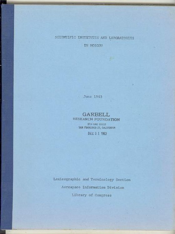 Image for Scientific Institutes and Laboratories in Moscow, June 1963 Scientific Institutes and Laboratories in Moscow, June 1963