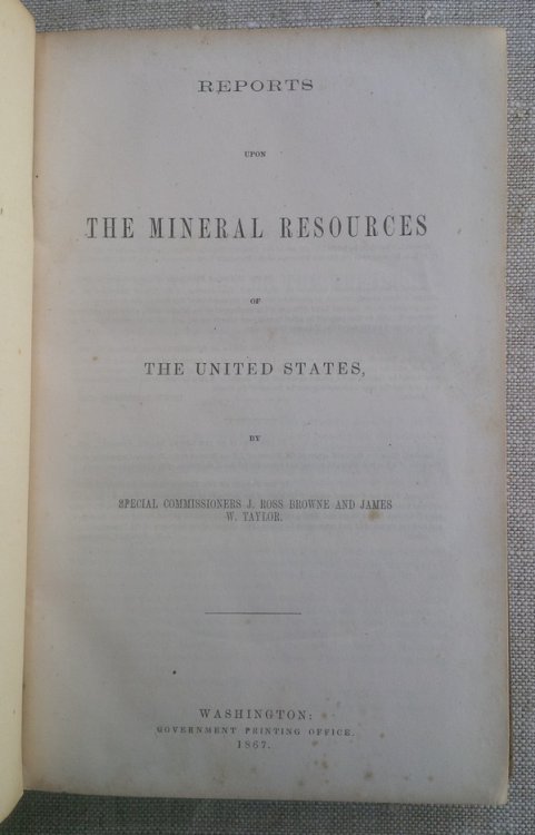 Image for Reports upon THE MINERAL RESOURCES of the United States Reports upon THE MINERAL RESOURCES of the United States