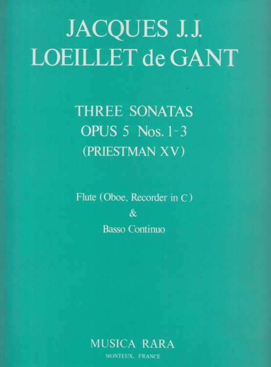 Image for Three Sonatas, Op.5 Nos.1-3 - Flute (Oboe, Recorder) & Basso continuo Three Sonatas, Op.5 Nos.1-3 - Flute (Oboe, Recorder) & Basso continuo