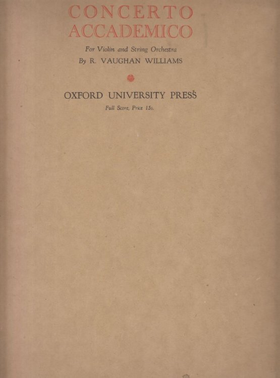 Image for Concerto Accademico for Violin & String Orchestra - Folio Sull Score Concerto Accademico for Violin & String Orchestra - Folio Sull Score
