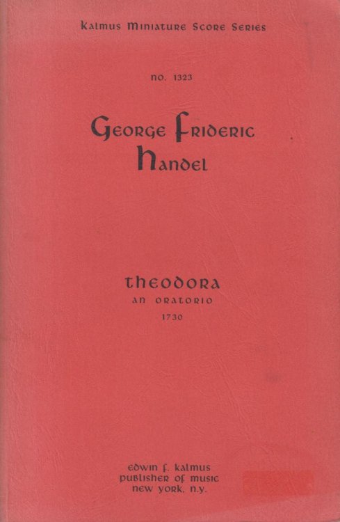 Image for Theodora, An Oratorio (1730) - Study Score Theodora, An Oratorio (1730) - Study Score