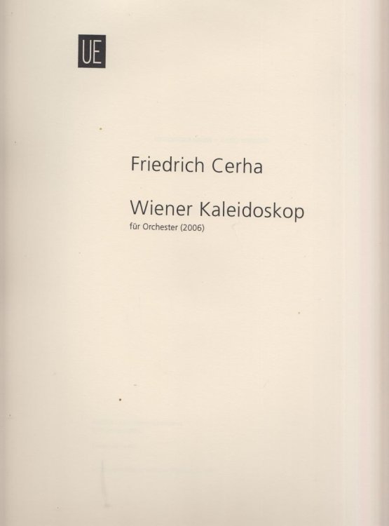Image for Wiener Kaleidoskop for Orchestra (2006) - Folio Full Score Wiener Kaleidoskop for Orchestra (2006) - Folio Full Score