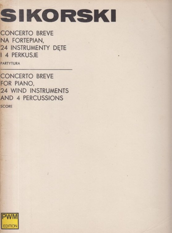 Concerto Breve for Piano, 24 Wind Instruments and 4 Percussions - Full Score