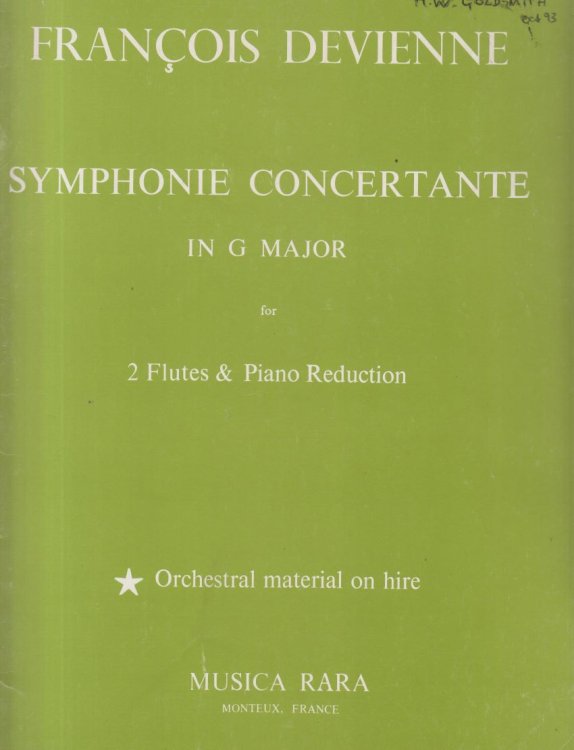 Symphonie Concertante in G major, Op.76 for Two Flutes & Piano - Parts