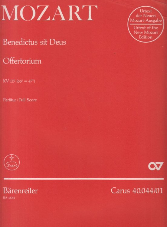 Benedictus sit Deus Pater, KV 117 (66a 47b) - Full Score