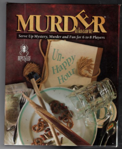Un-Happy Hour Murder a la carte Mystery Party Game Bepuzzled