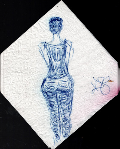 Inking by Fig on napkin