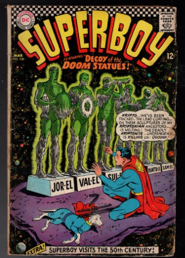 Superboy #136 1967 DC Comics CURT SWAN GEORGE KLEIN KRYPTO COVER