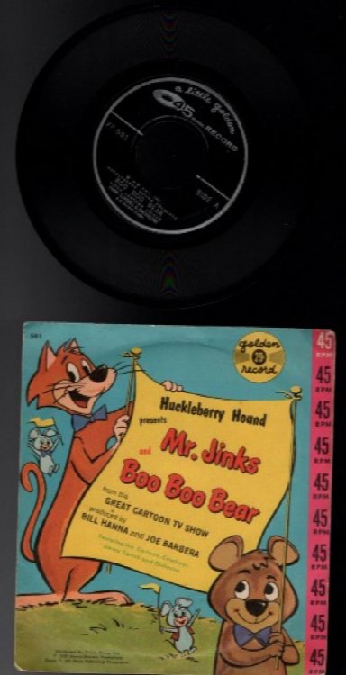 Vintage 1959 Huckleberry Hound Mr. Jinks and Boo Boo Bear 45 rpm Record