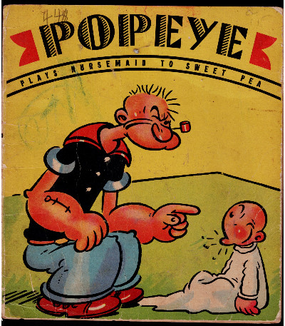 Popeye plays nursemaid to Sweet Pea