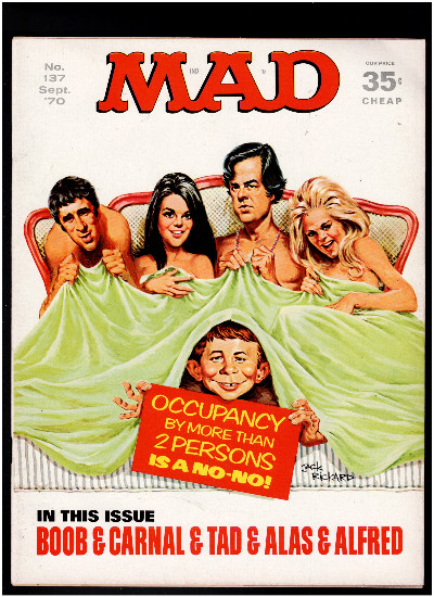 Mad Magazine #137, Sept. 1970 Bob & Carol & Ted & Alas & Alfred