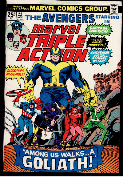 Marvel Triple Action #22 The Avengers Marvel Comics 1974 Bronze Age Comic Book