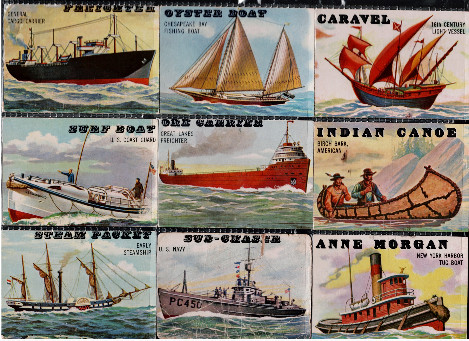 Vintage Topps cards lot of 17 boats and ships Trading Cards 1950's