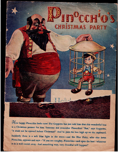 1939 Pinocchio's Christmas Party Booklet Toytown Store Giveaway Walt Disney Prod