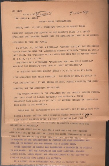 Over 15 vintage Newsfeedsabout General De Gaulle