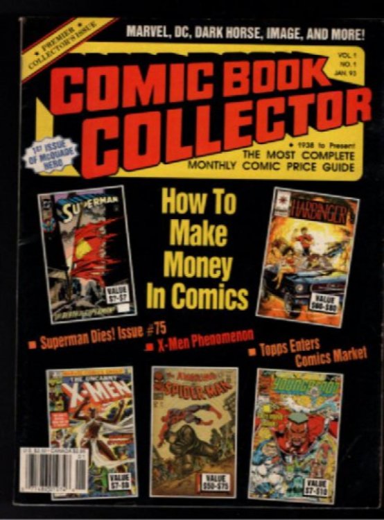 Vintage Magazine COMIC BOOK COLLECTOR Premiere Issue Vol 1 No 1 Jan 1993 RARE