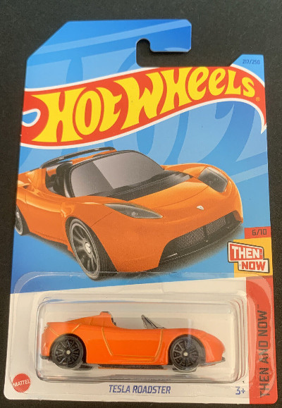 Hot Wheels HW Then And Now 6-10 Tesla Roadster Orange 217/250